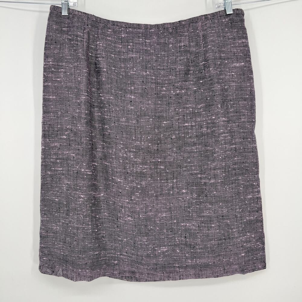 Linda Allard Ellen Tracy Linen Blend Skirt Womens 22 Lavender Purple Tweed NEW - Picture 1 of 11